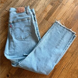 Levi's Light Blue High-Rise Straight Denim Jeans